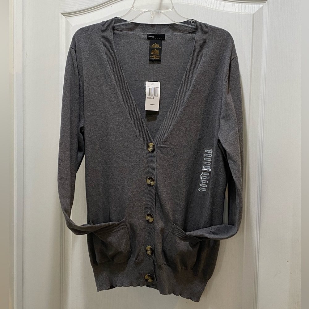 Grace Elements Cotton/Cashmere Cardigan Sweater - Picture 1 of 5
